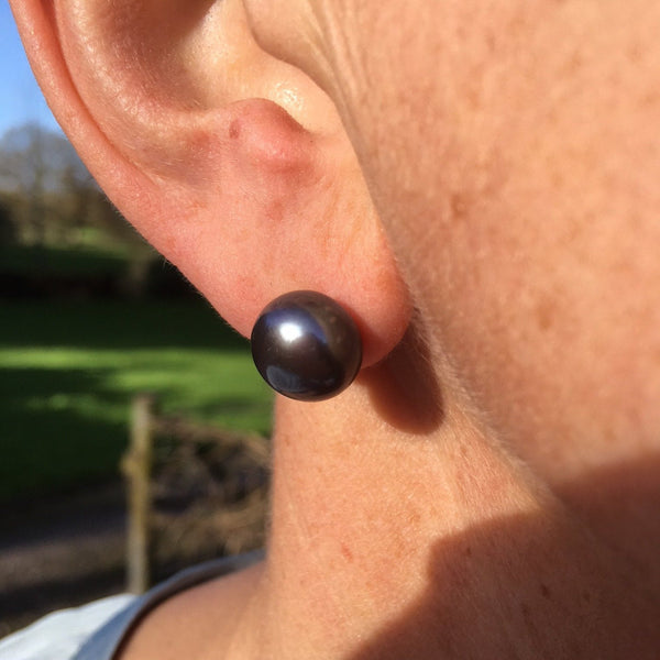 Peacock Pearl Stud Earrings - Reeves & Reeves