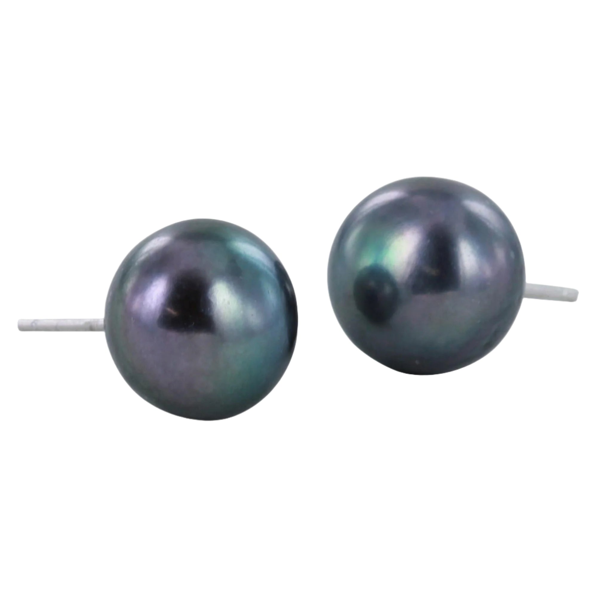 Peacock Pearl Stud Earrings - Reeves & Reeves