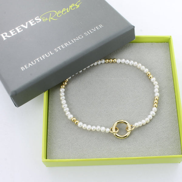 Pearl and Gold Bead Bracelet - Reeves & Reeves