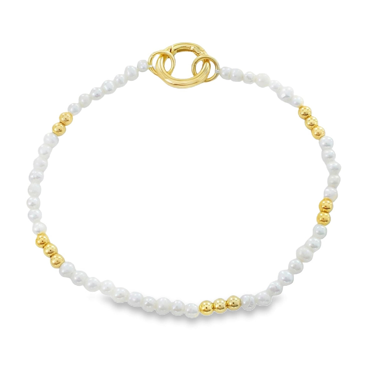 Pearl and Gold Bead Bracelet - Reeves & Reeves