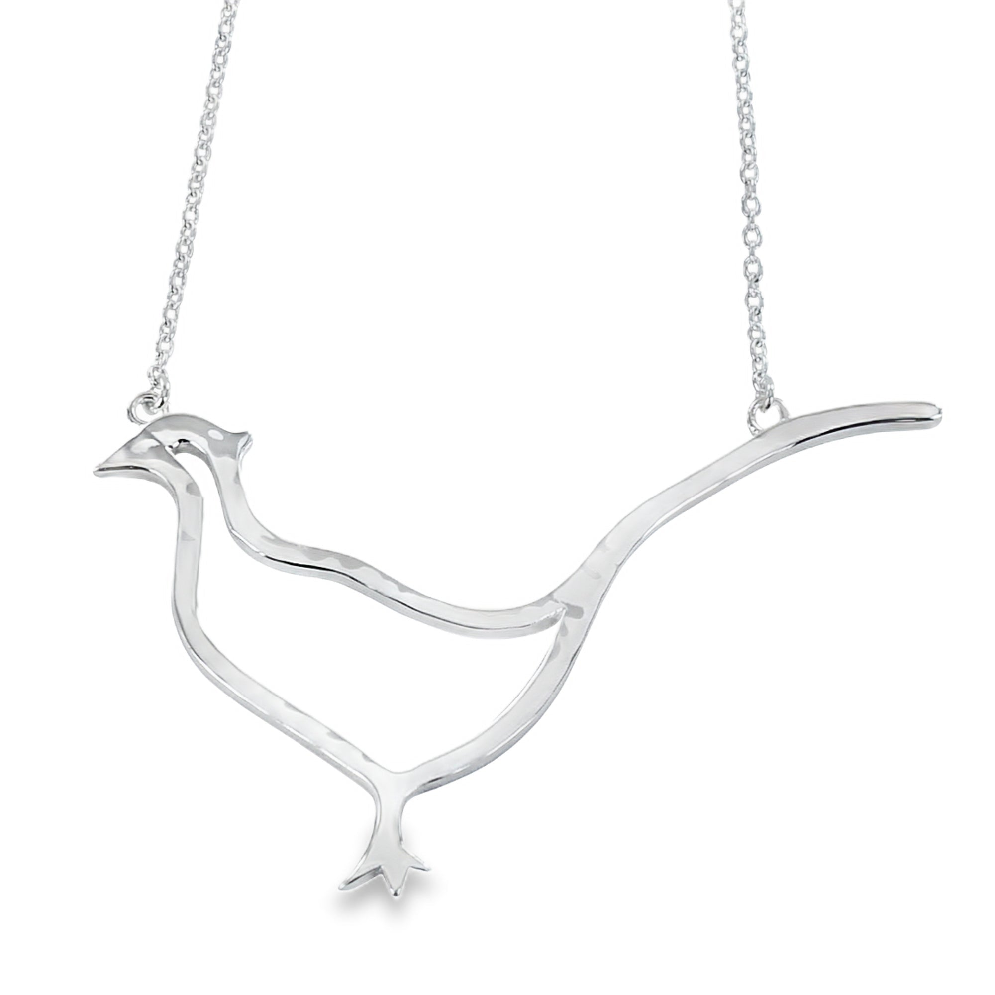 Pheasant Silhouette Sterling Silver Necklace - Reeves & Reeves