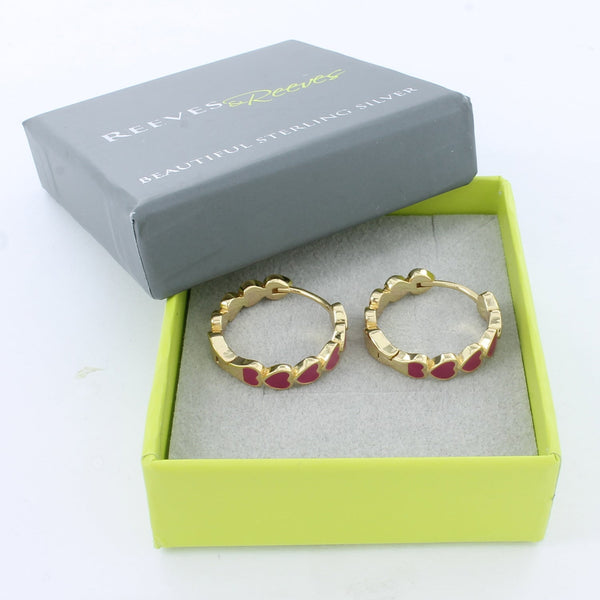 Pink and Gold Heart Hoops - Reeves & Reeves