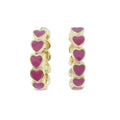 Pink and Gold Heart Hoops - Reeves & Reeves