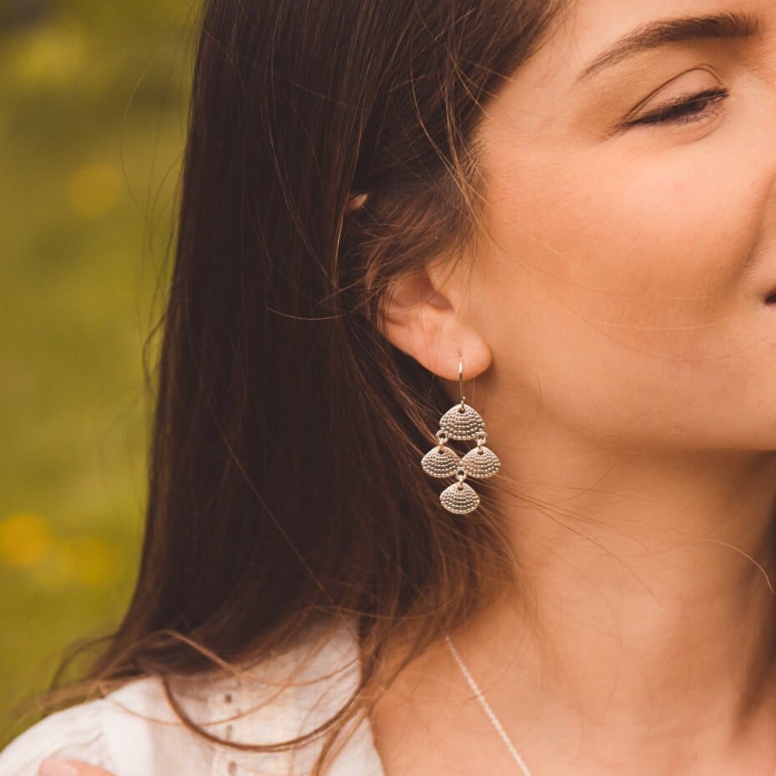 Pretty Scallop Shell Drop Earrings - Reeves & Reeves