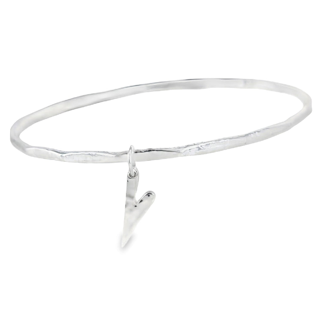 Queen of Hearts Sterling Silver Bangle - Reeves & Reeves