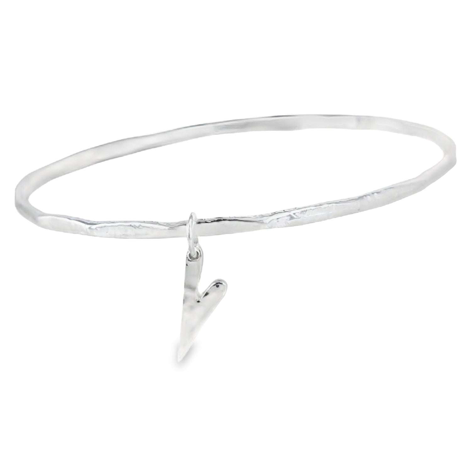 Queen of Hearts Sterling Silver Bangle - Reeves & Reeves