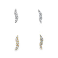 Two pairs of CZ Stud Earrings, one in sterling silver and one with gold plating.