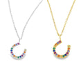 Rainbow Crystals and Sterling Silver Horseshoe Necklace - Reeves & Reeves