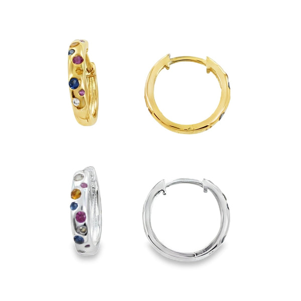 Rainbow Stone Hoops - Reeves & Reeves