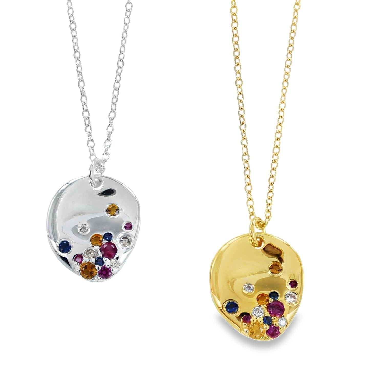 Rainbow Stone Pebble Necklace - Reeves & Reeves