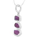 Rough Stone Ruby Necklace in Sterling Silver - Reeves & Reeves
