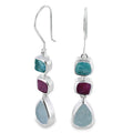 Rough Trio Stone Tear Drop Earrings in Sterling Silver - Reeves & Reeves