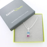 Ruby and Aqua Rough Stone Pendant - Reeves & Reeves