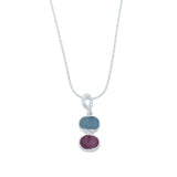 Ruby and Aqua Rough Stone Pendant - Reeves & Reeves