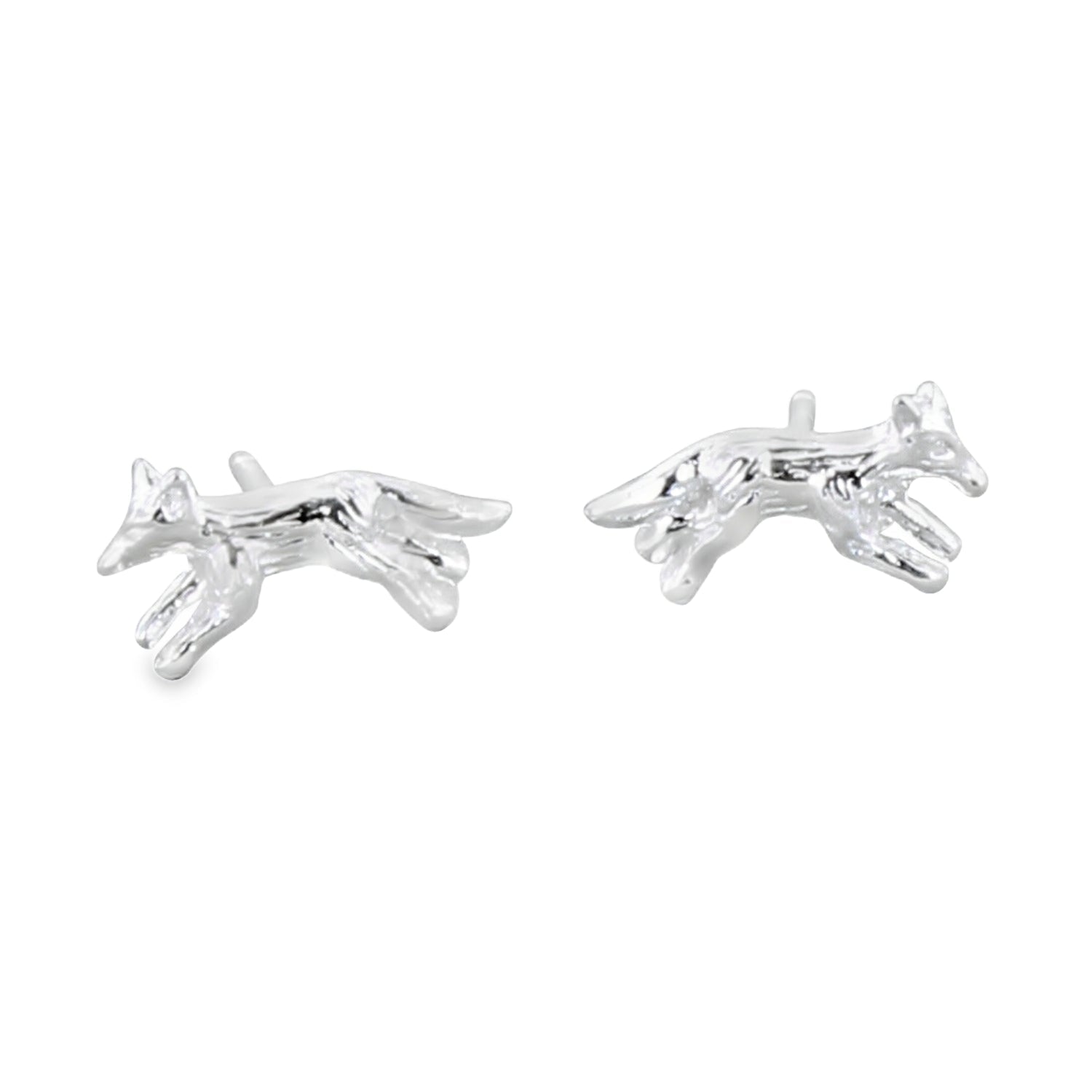 Running Fox Sterling Silver Stud Earrings - Reeves & Reeves