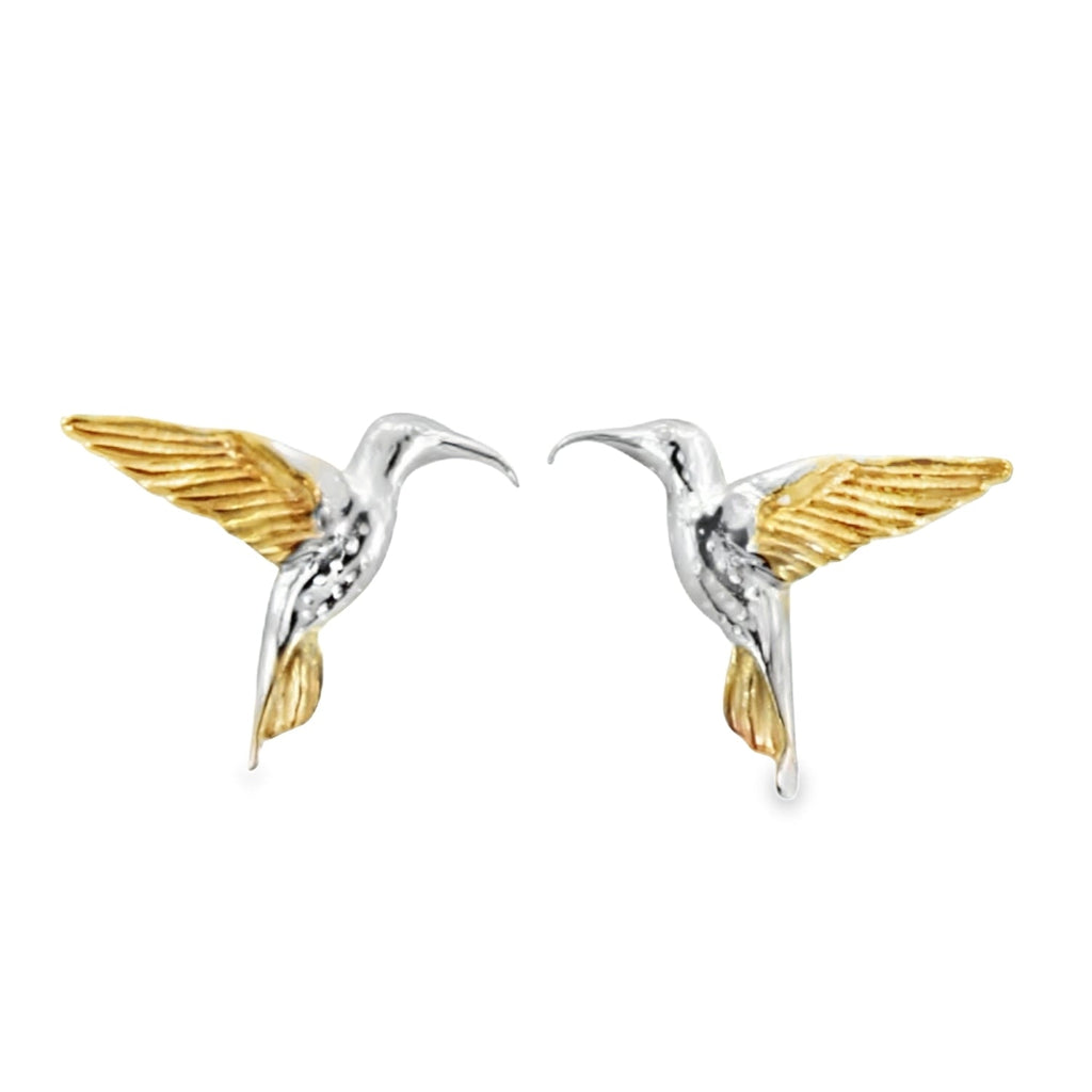 Silver and Gold Hummingbird Earrings - Reeves & Reeves