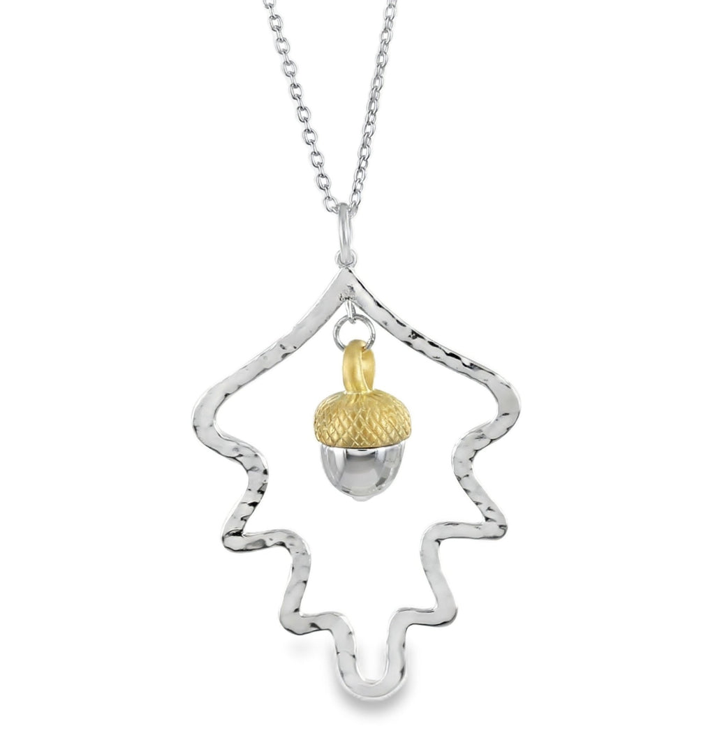 Silver Oak Leaf and Acorn Necklace - Reeves & Reeves