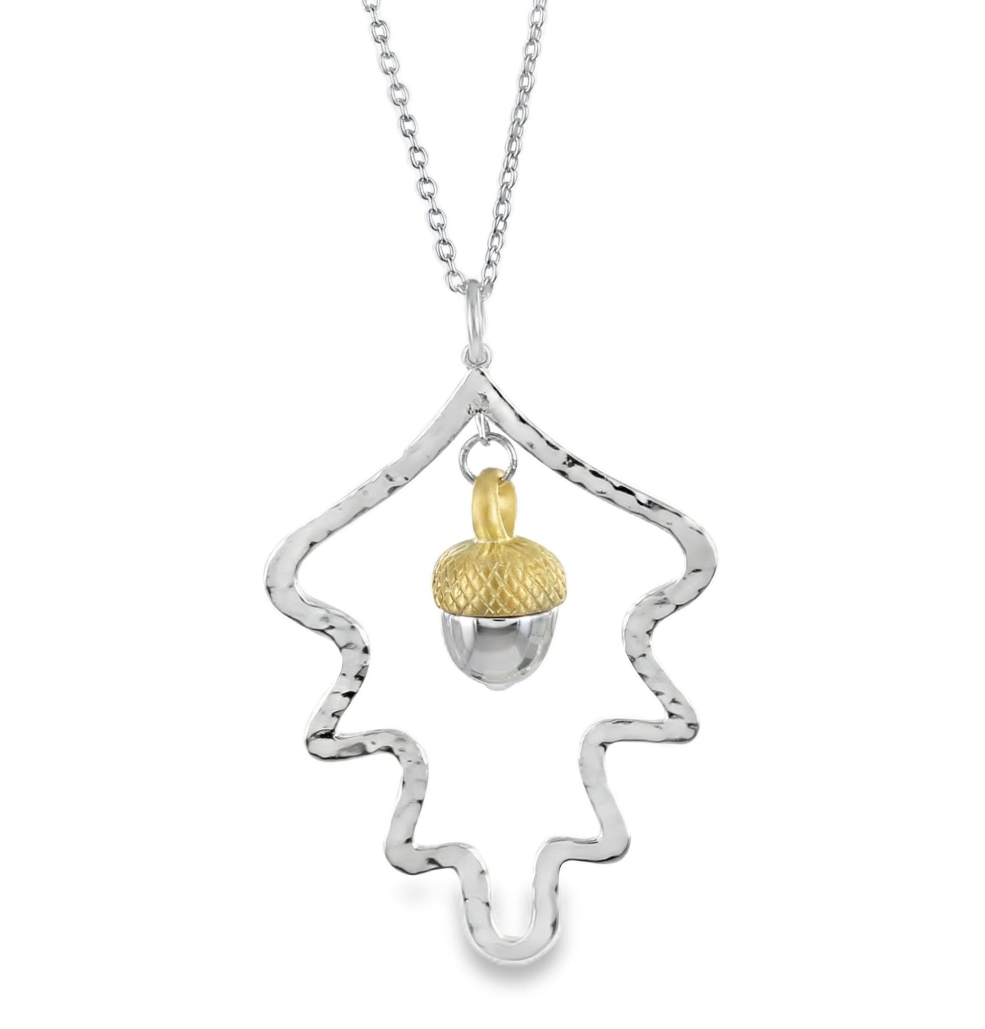 Silver Oak Leaf and Acorn Necklace - Reeves & Reeves