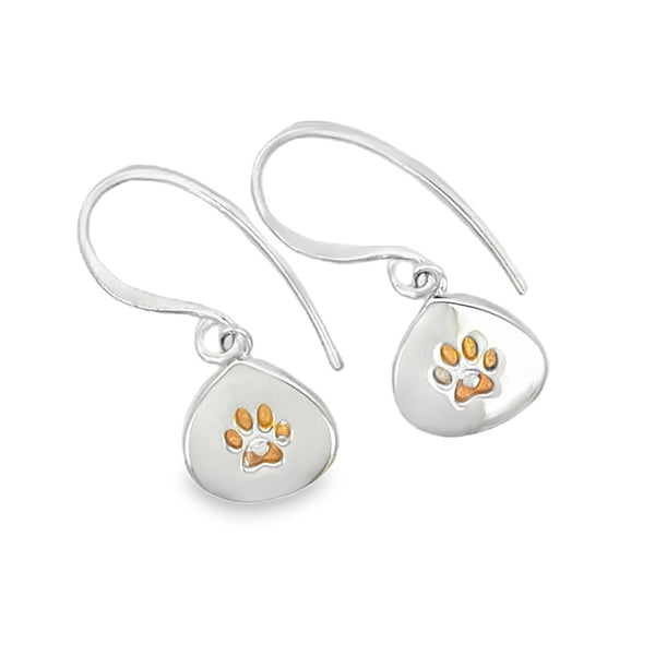 Silver Pawprint Earrings - Reeves & Reeves