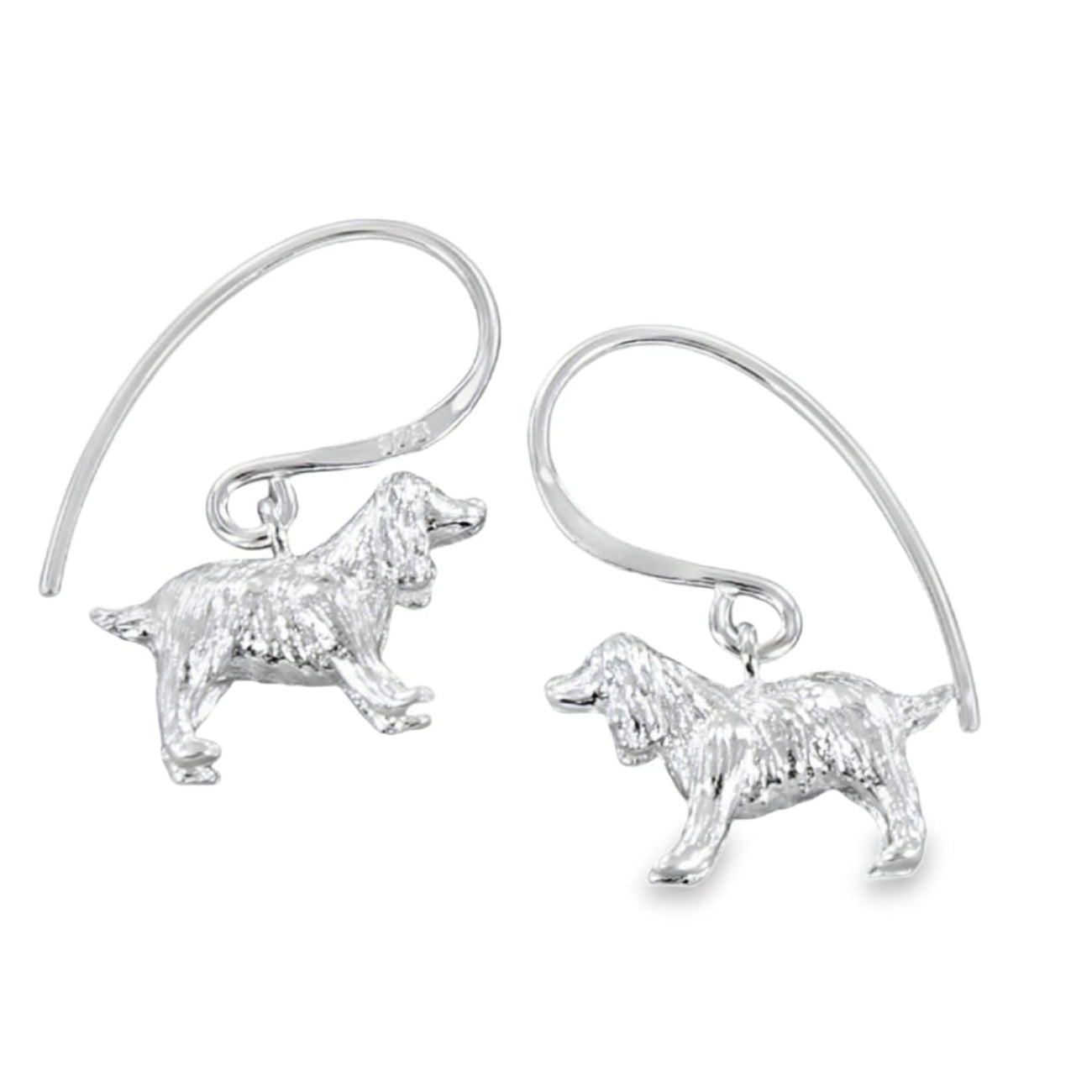 Silver Spaniel Drop Earrings - Reeves & Reeves