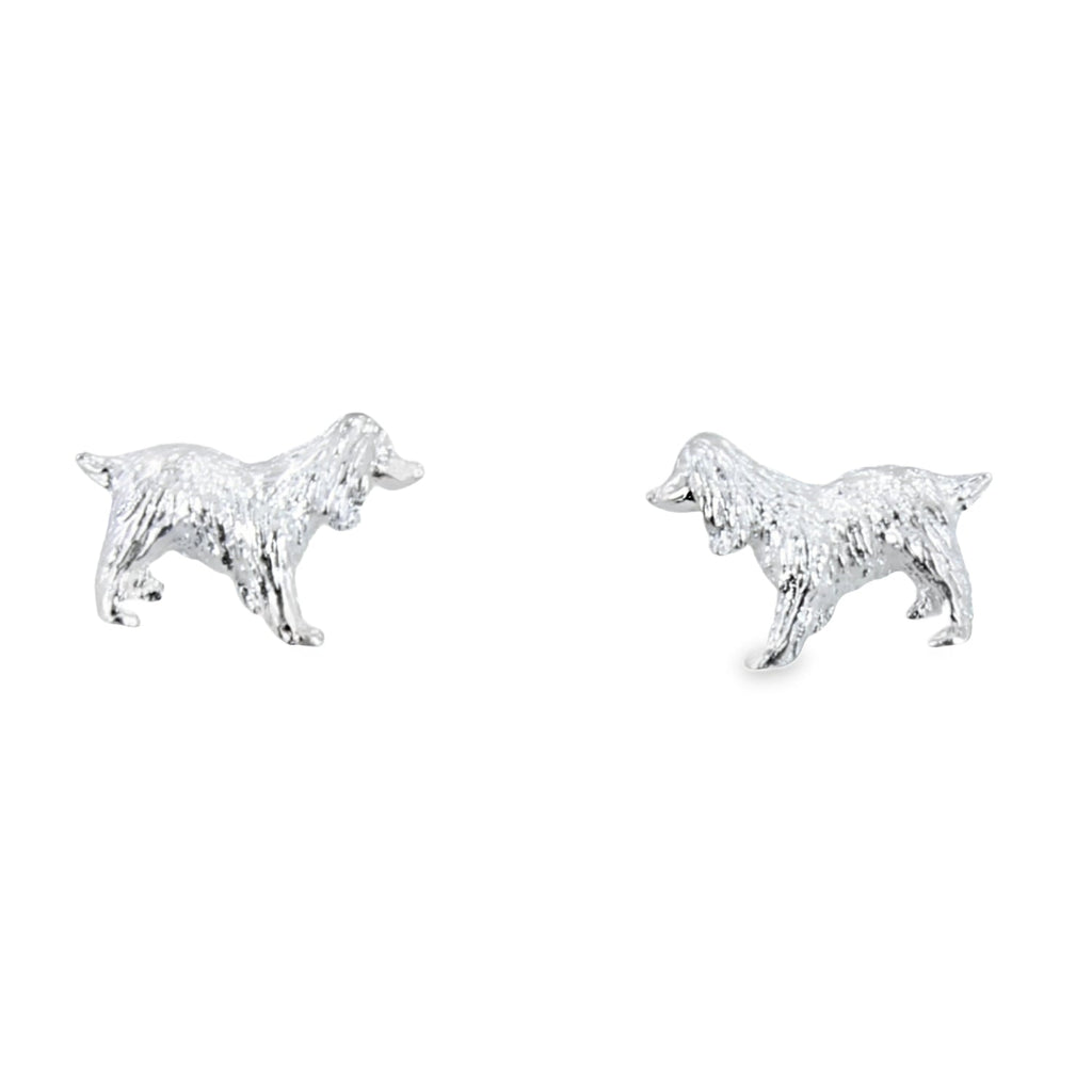 Silver Spaniel Stud Earrings - Reeves & Reeves