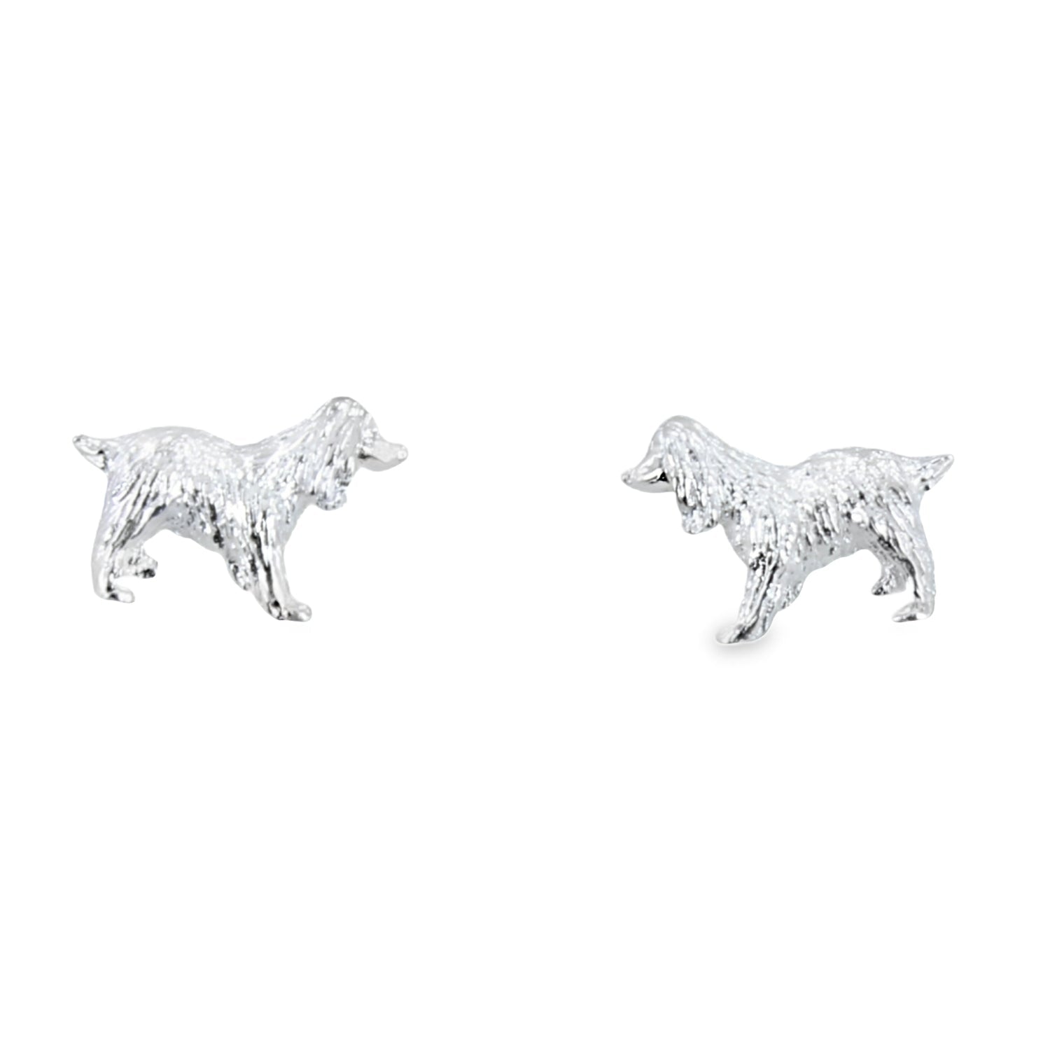 Silver Spaniel Stud Earrings - Reeves & Reeves