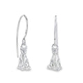 Sitting Cat Sterling Silver Drop Earrings - Reeves & Reeves