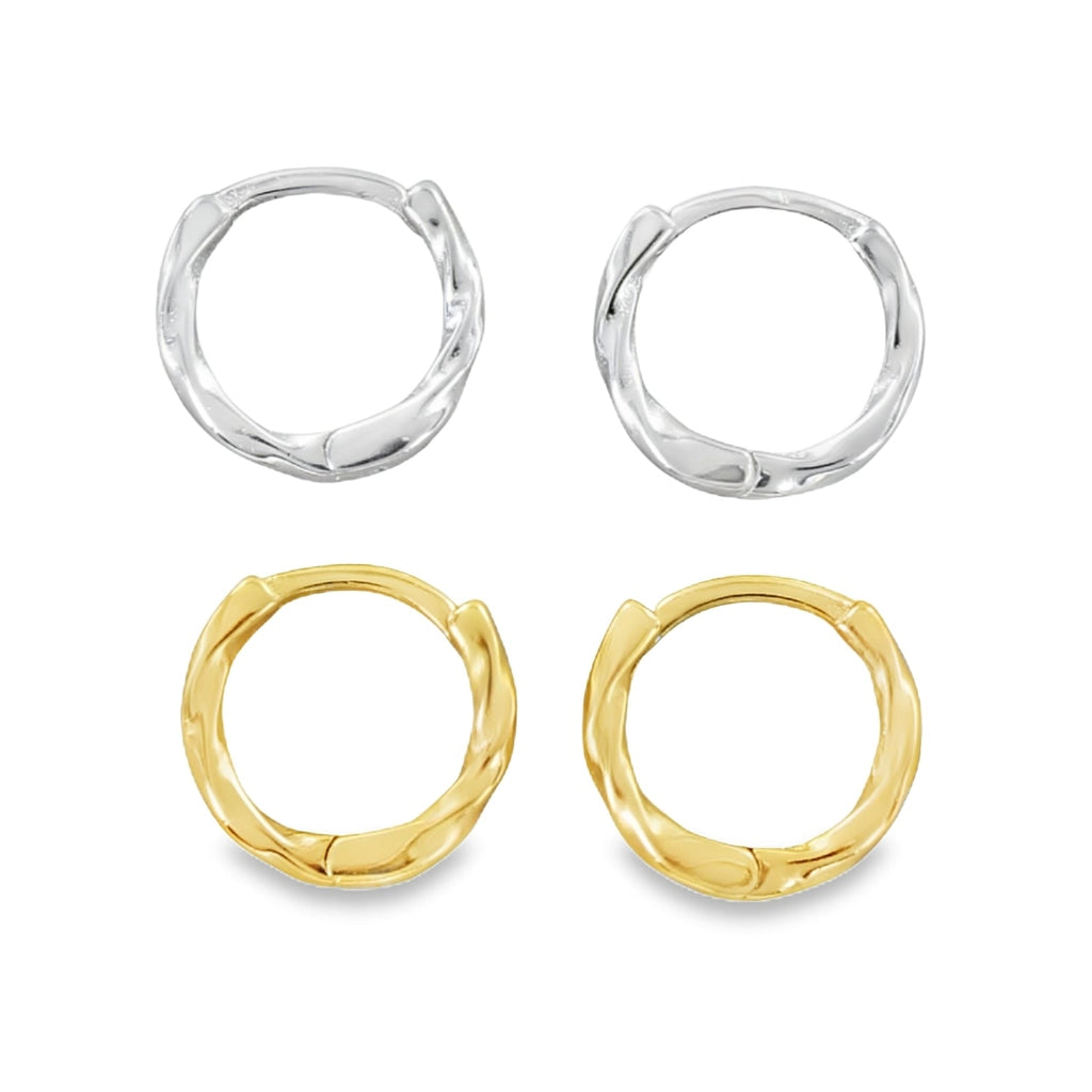 Small Twist Huggie Hoop Earrings - Reeves & Reeves