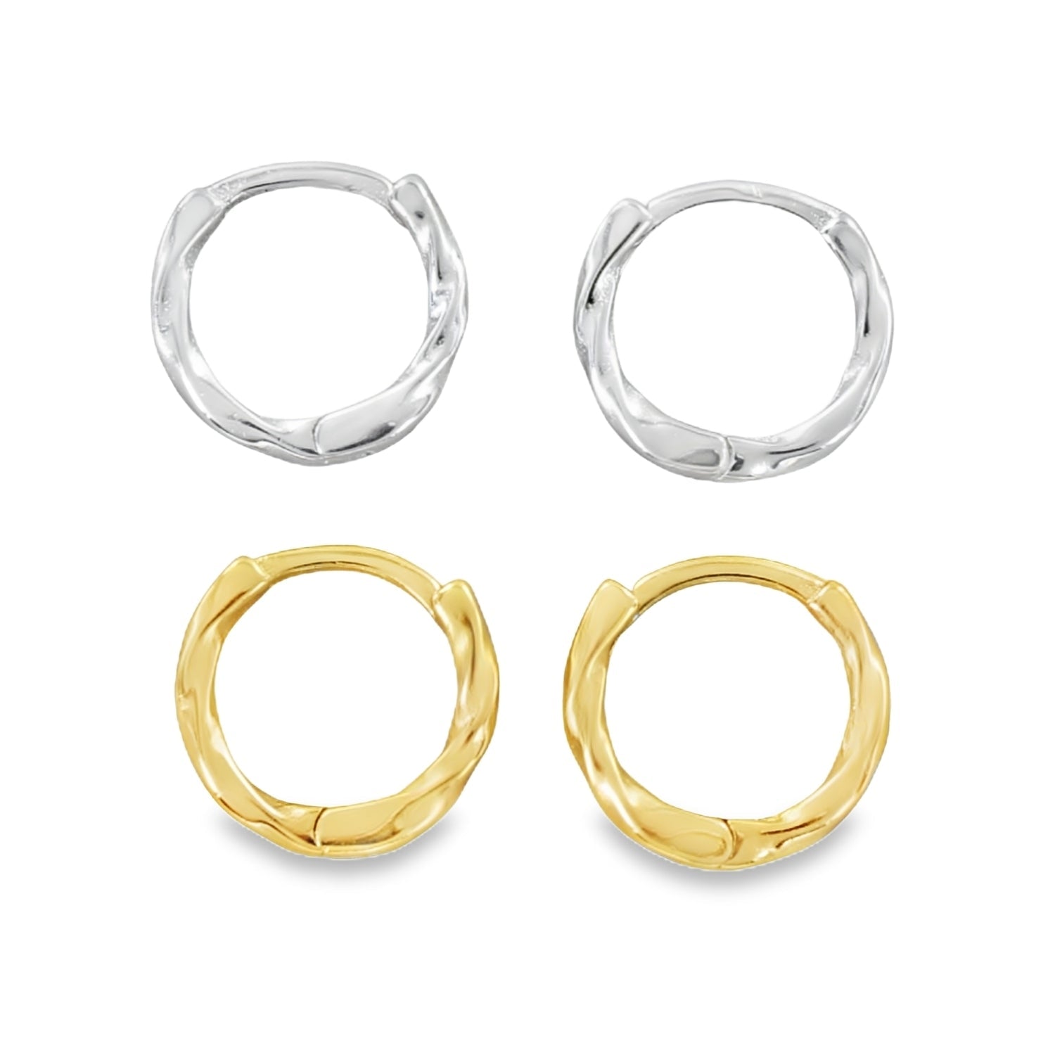 Small Twist Huggie Hoop Earrings - Reeves & Reeves
