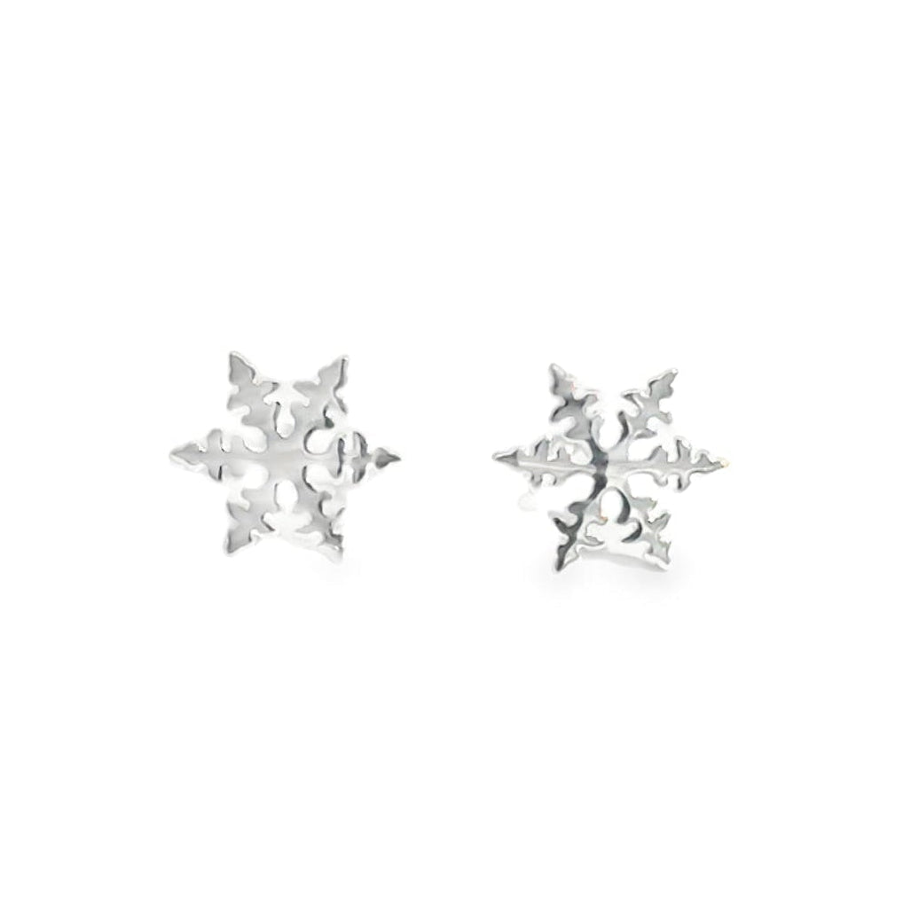 A pair of Sterling Silver Snowflake shaped Stud Earrings.
