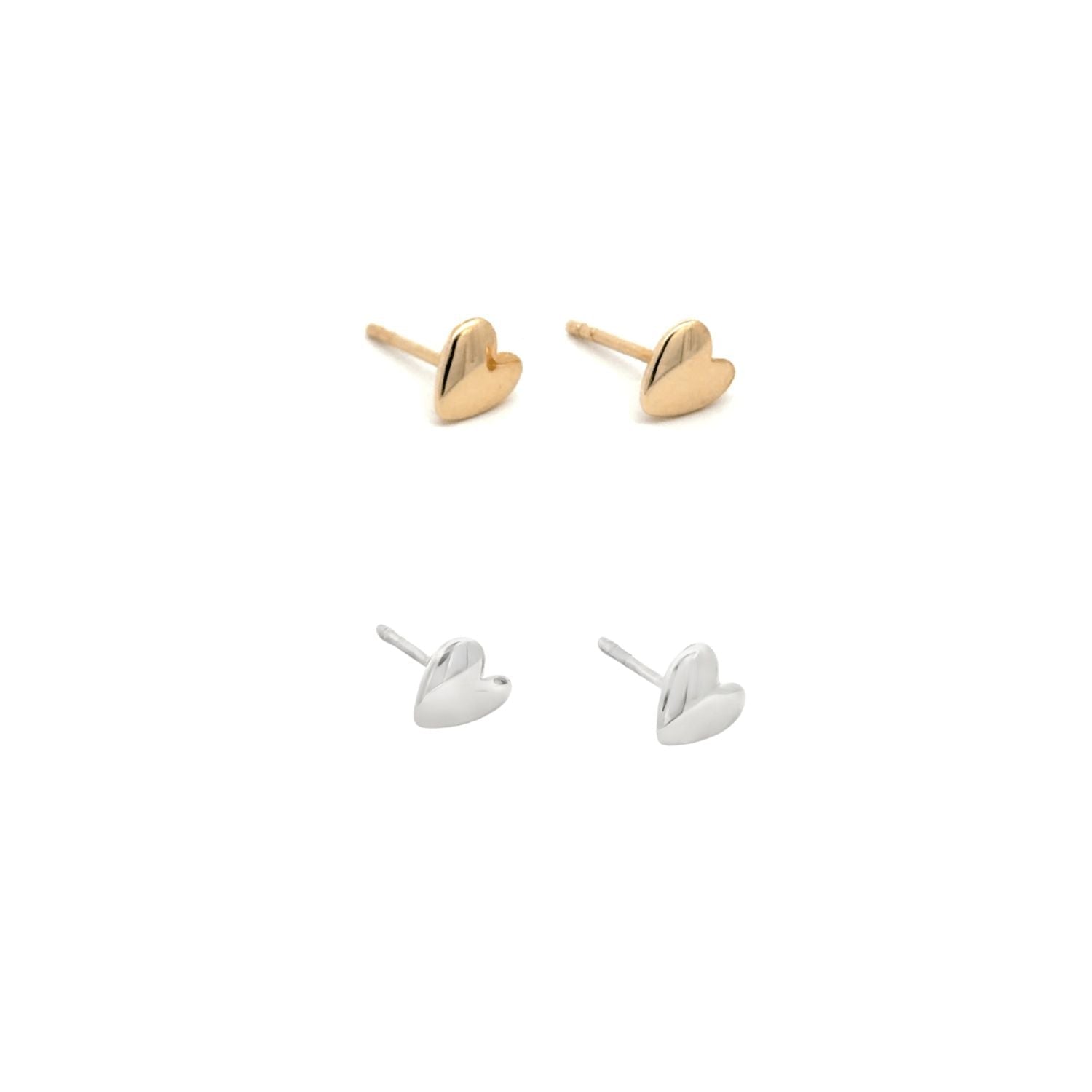 Solid Gold Heart Studs - Reeves & Reeves