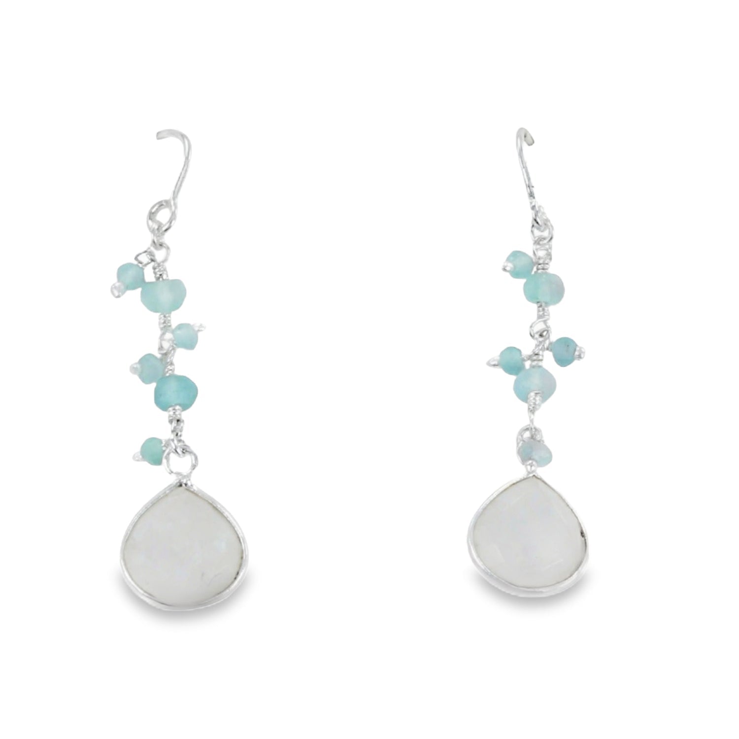 Sophie Aqua Stone Drop Earrings - Reeves & Reeves