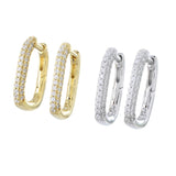 Sparkle Rectangular Hoop Earrings - Reeves & Reeves