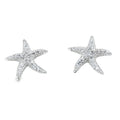 Sparkly Sterling Silver Starfish Stud Earrings - Reeves & Reeves