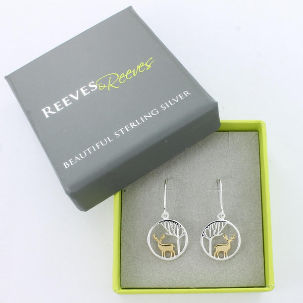 Stag Night Drop Earrings | Sterling Silver | Reeves & Reeves | Reeves ...