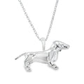 Sterling Silver 3D Dachshund Dog Necklace - Reeves & Reeves