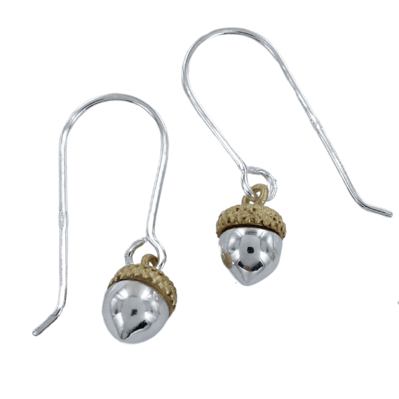 Sterling Silver Acorn Drop Earrings - Reeves & Reeves