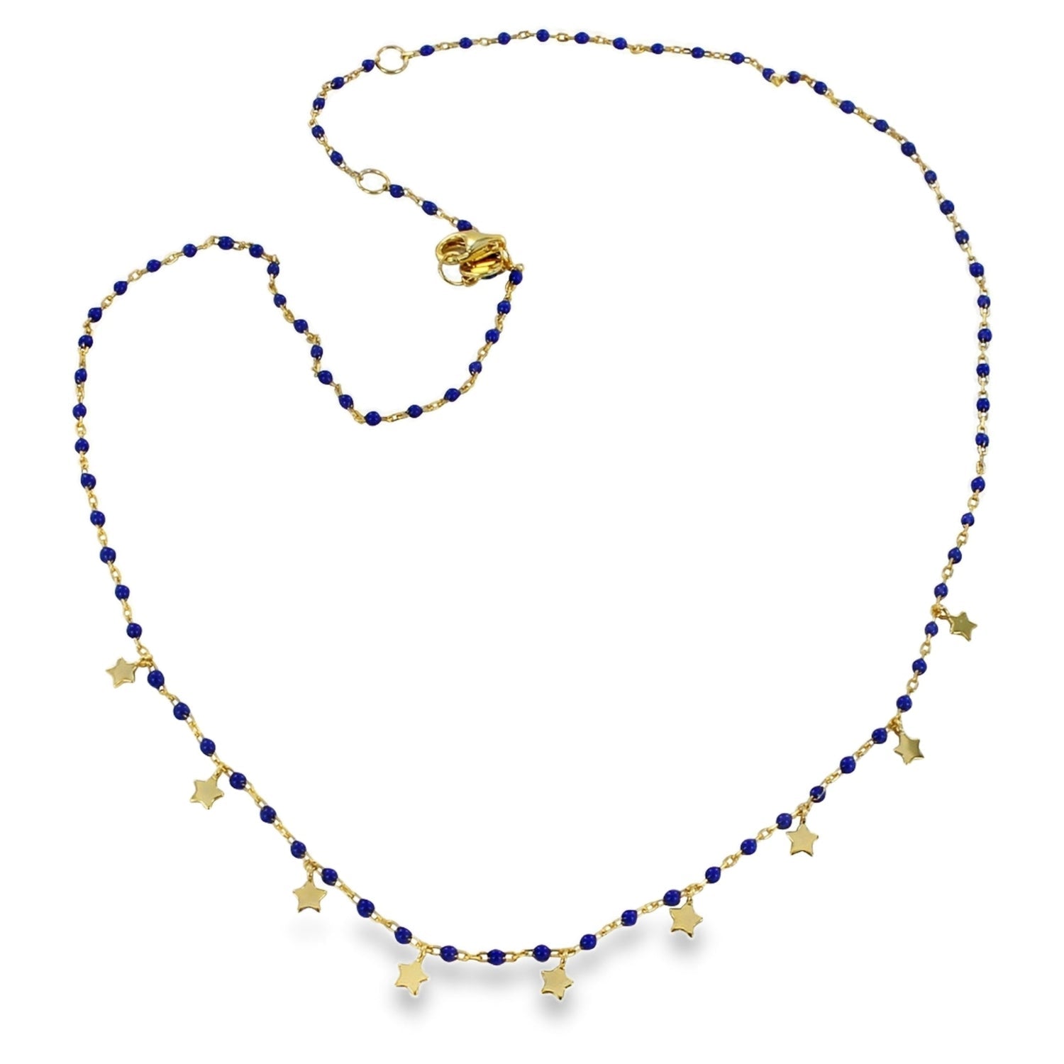 Sterling Silver and Blue Enamel Starry Necklace - Reeves & Reeves