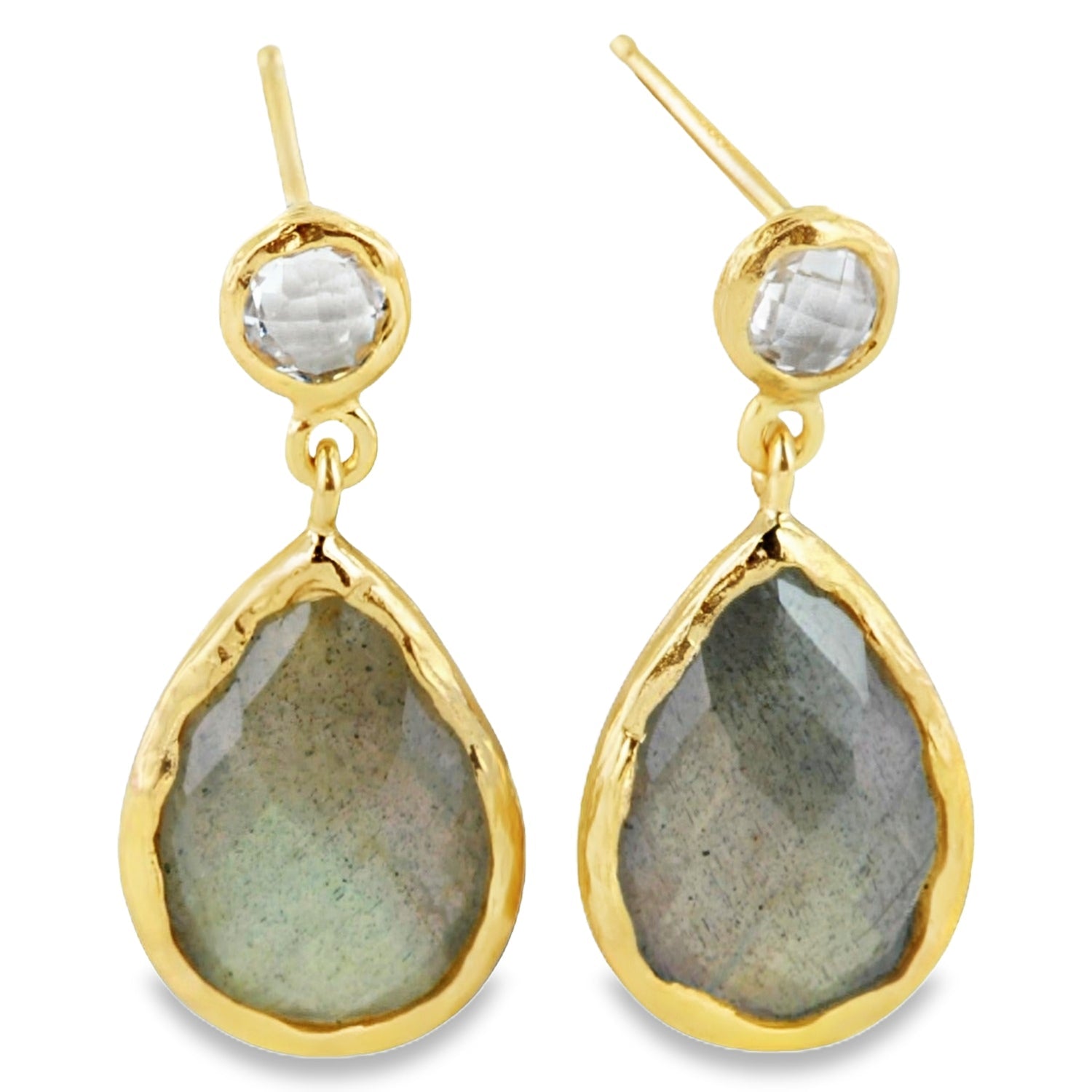 Sterling Silver and Gold Moulin Drop Earrings - Reeves & Reeves