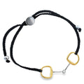 Sterling Silver and Gold Plate Adjustable Snaffle Friendship Bracelet - Reeves & Reeves
