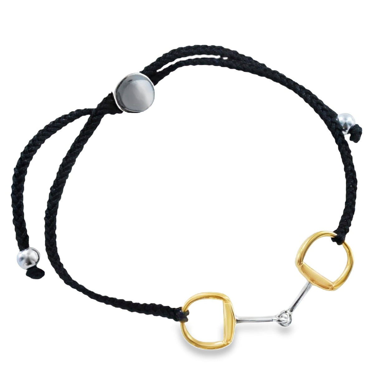 Sterling Silver and Gold Plate Adjustable Snaffle Friendship Bracelet - Reeves & Reeves