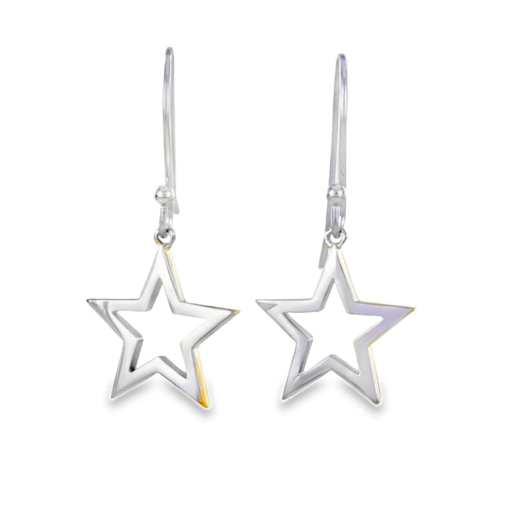 Sterling Silver and Gold Plated Shadow Star Earrings - Reeves & Reeves