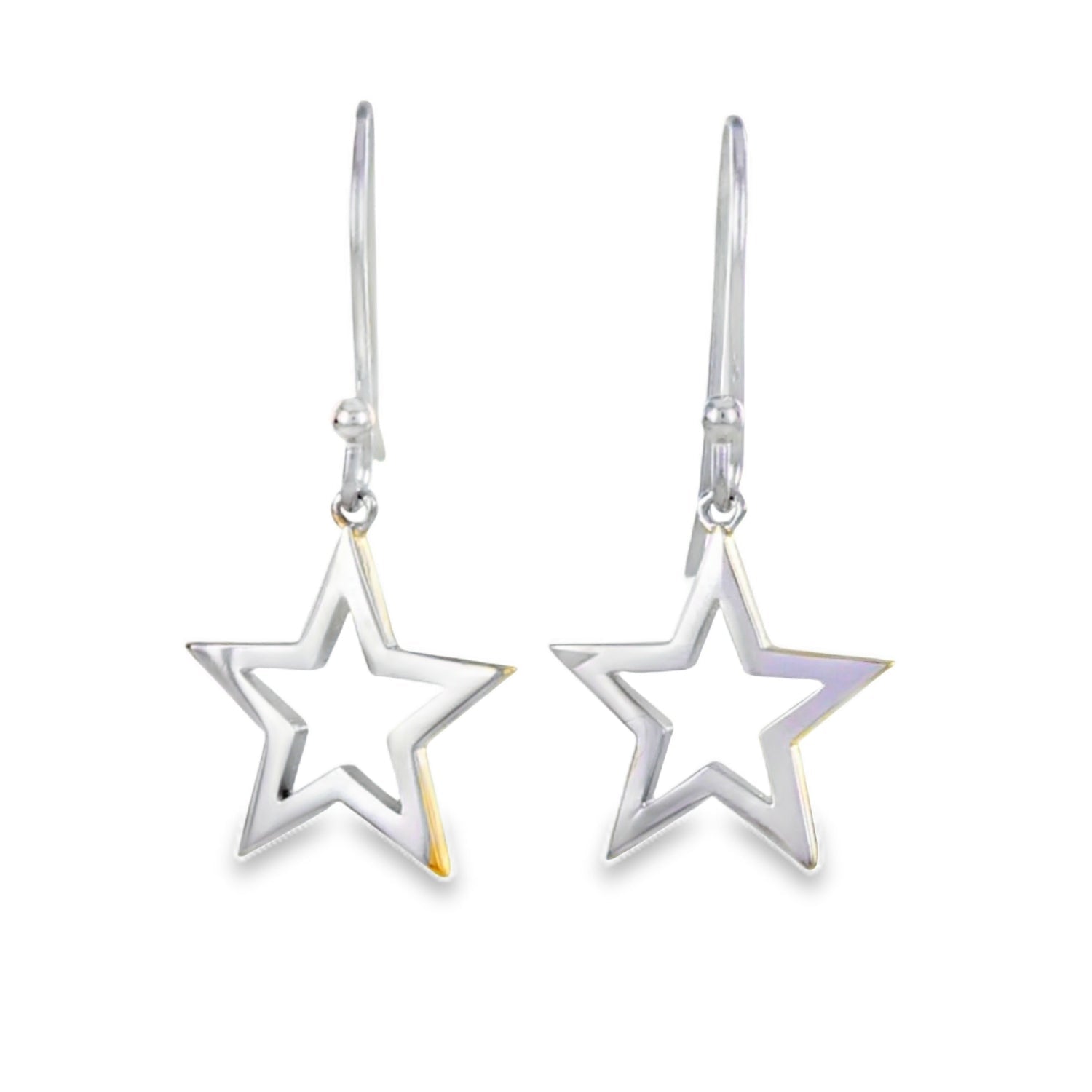 Sterling Silver and Gold Plated Shadow Star Earrings - Reeves & Reeves