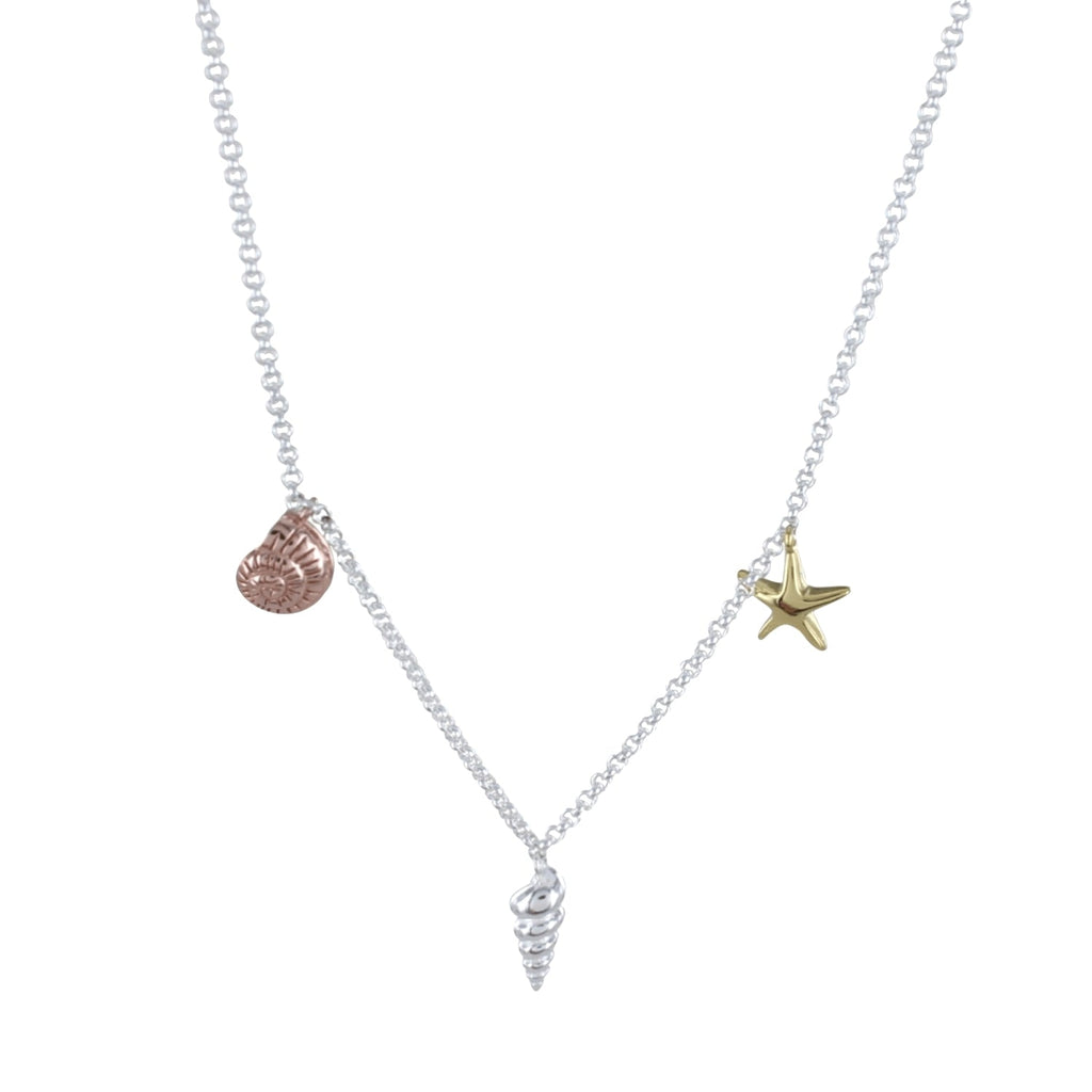 Sterling Silver and Gold Plated Shell Necklace - Reeves & Reeves