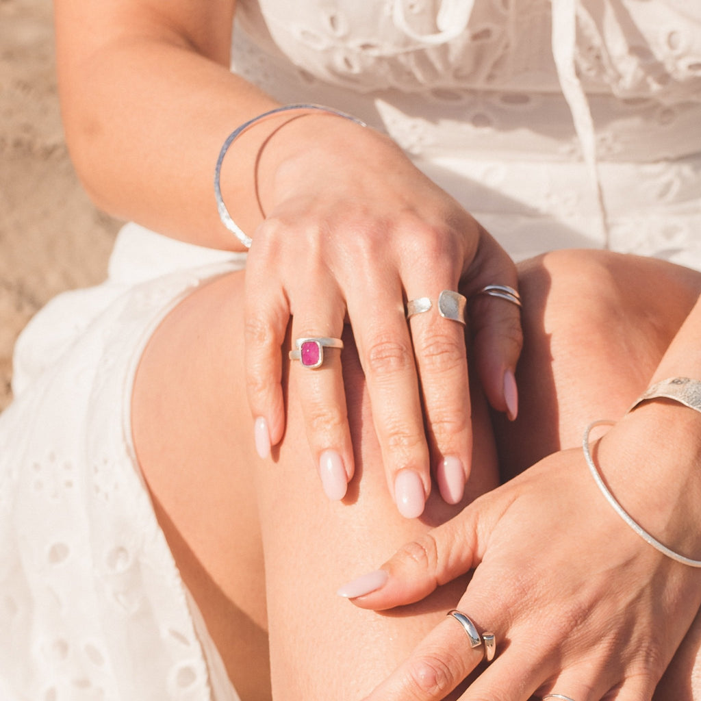 Sterling Silver and Rough Ruby Ring - Reeves & Reeves