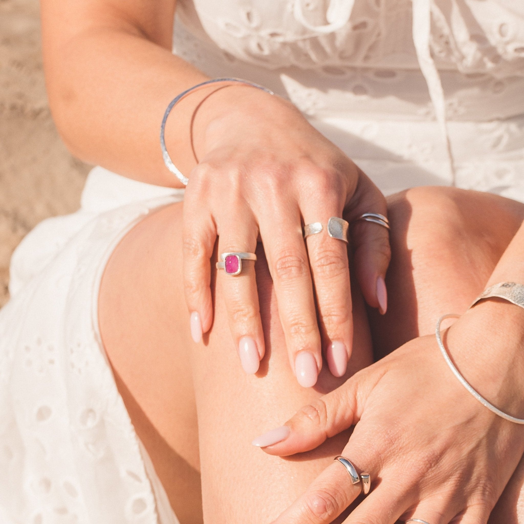 Sterling Silver and Rough Ruby Ring - Reeves & Reeves