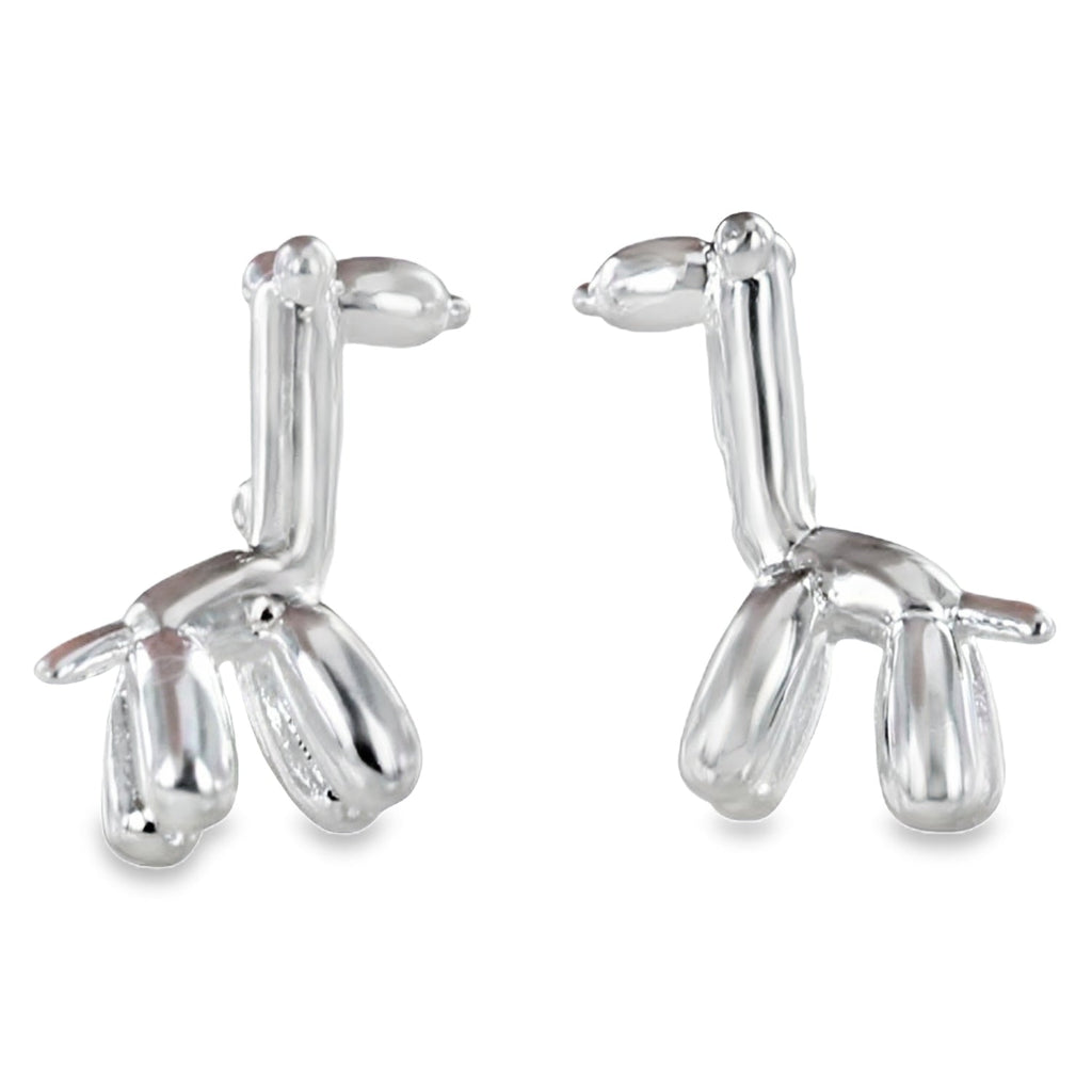 Sterling Silver Balloon Design Giraffe Stud Earrings - Reeves & Reeves