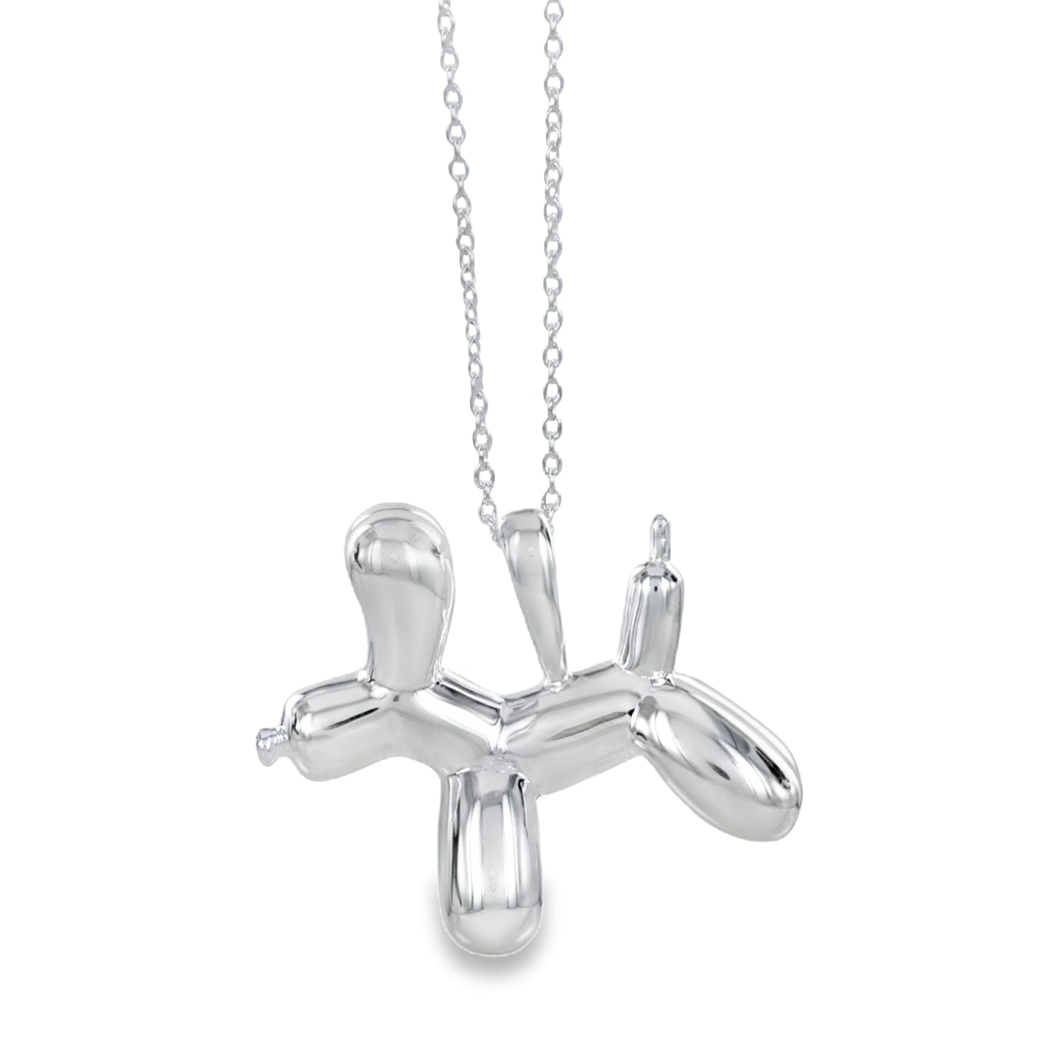 Sterling Silver Balloon Design Supersize Dog Necklace - Reeves & Reeves