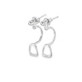 Sterling Silver Bead and Stirrup Cuff Stud Earrings - Reeves & Reeves