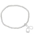Sterling Silver Beaded Bracelet with Double Stirrup Charm - Reeves & Reeves